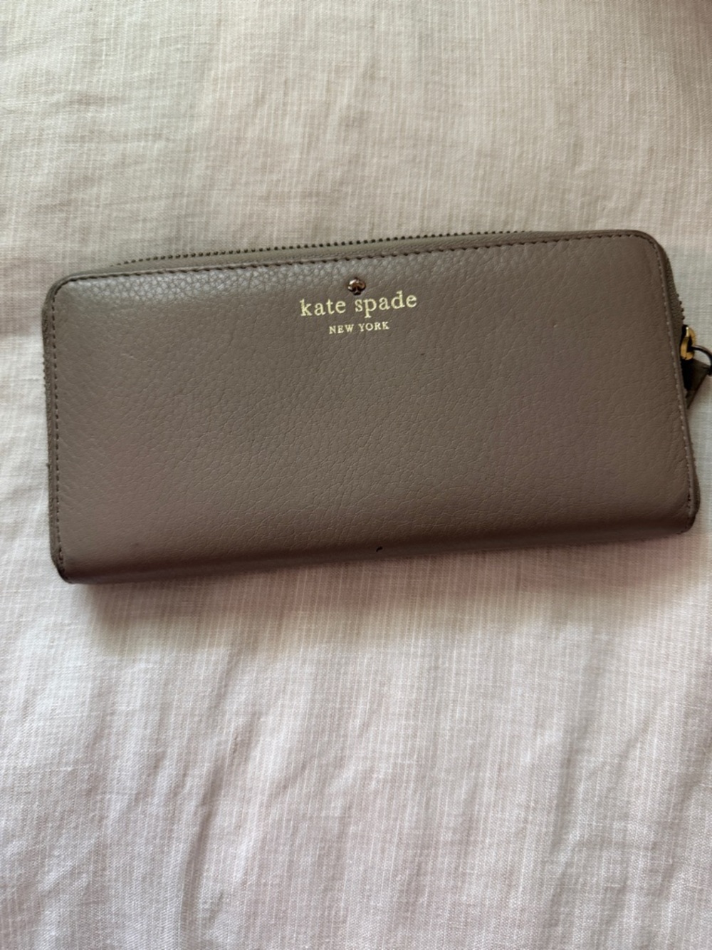 kate spade Gray Zip Around Leather Wallet